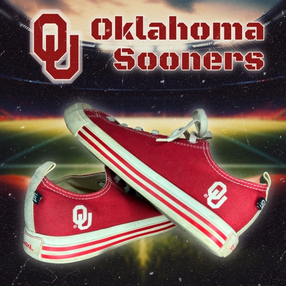 Skicks brand OU Oklahoma Sooners Unisex Low Top Canvas Shoes sz 7M / 9W - Picture 10 of 13